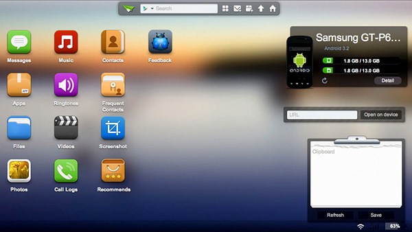 AirDroid Web Browser Interface