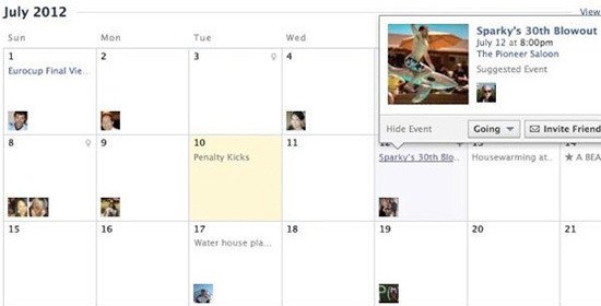 FaceBook Events Page Redesign