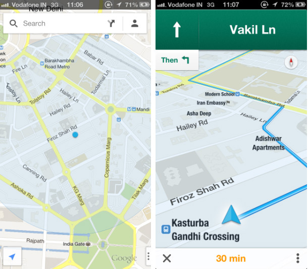 Google Maps app for iPhone, iOS 6