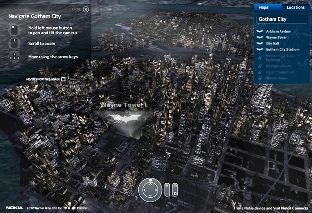 Batman's Gotham City in 3D - Nokia Maps
